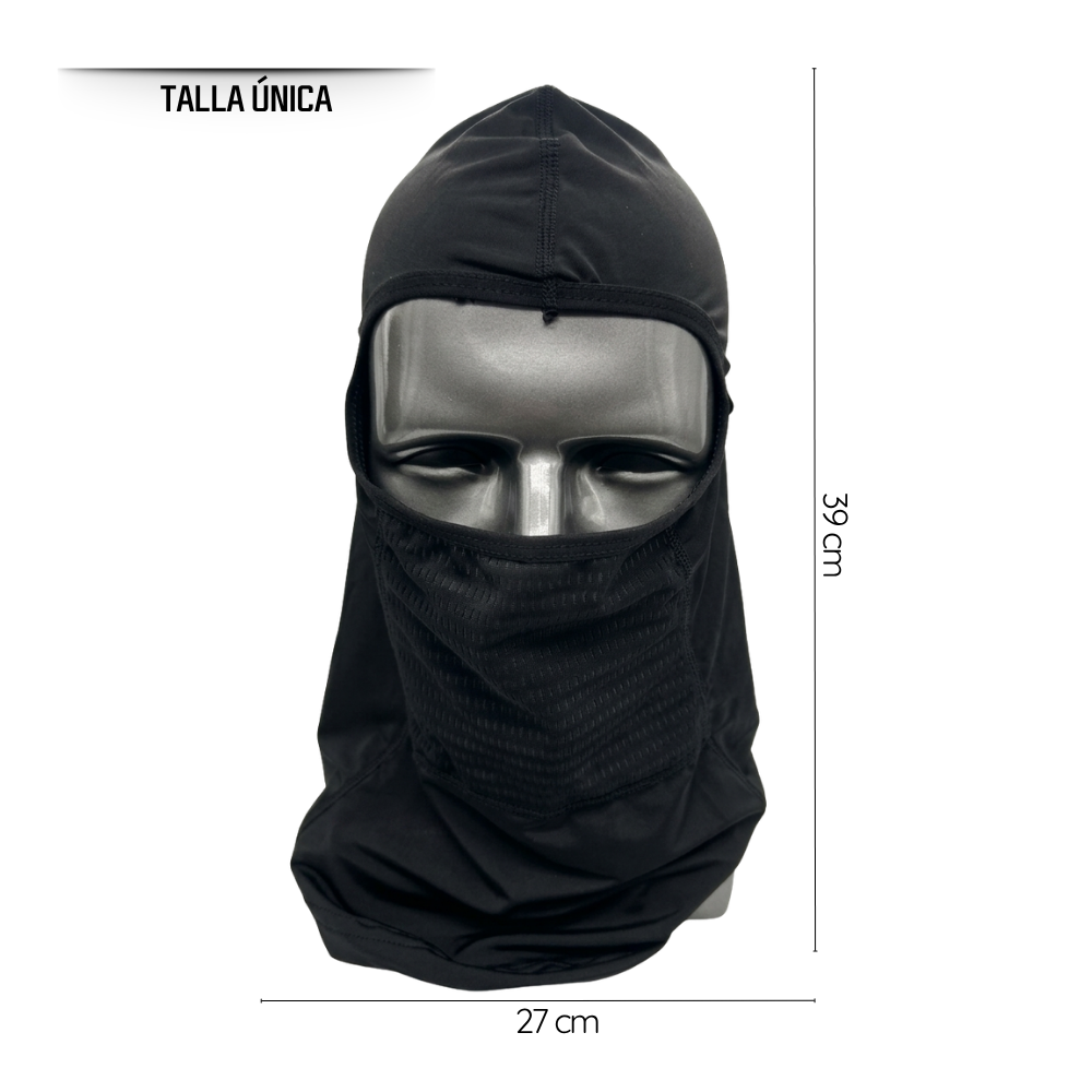 Set Antiviento Moto Balaclava Con Orificio Auricular y Guantes / Negro-6