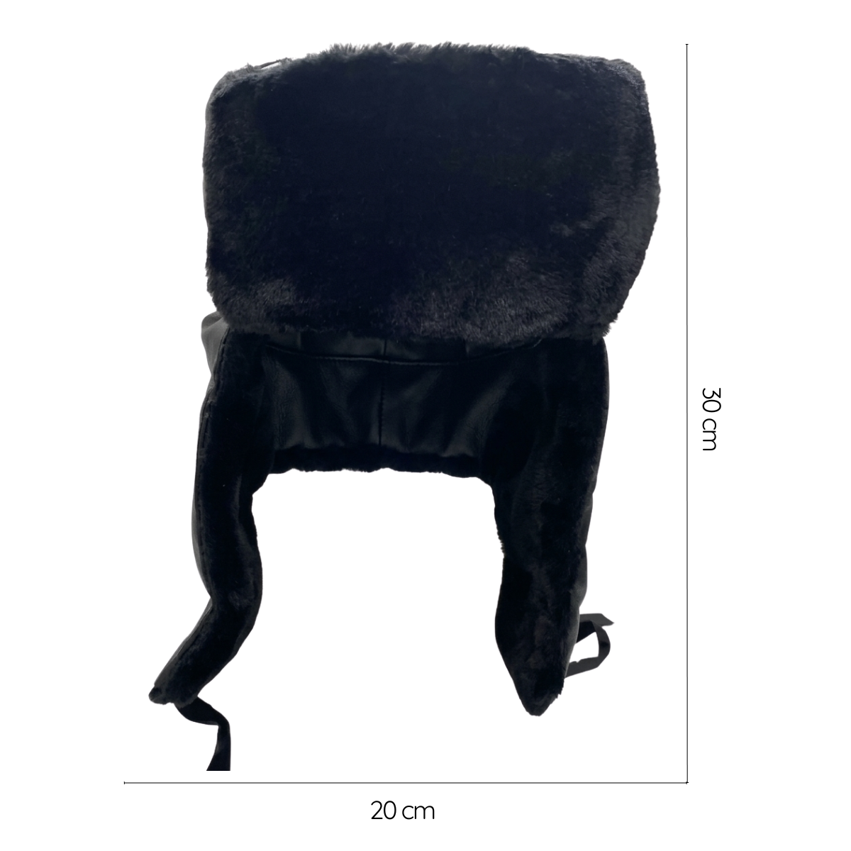 Gorro de Invierno Tipo Ushanka Ruso en Cuero Negro y Piel Sintética-7