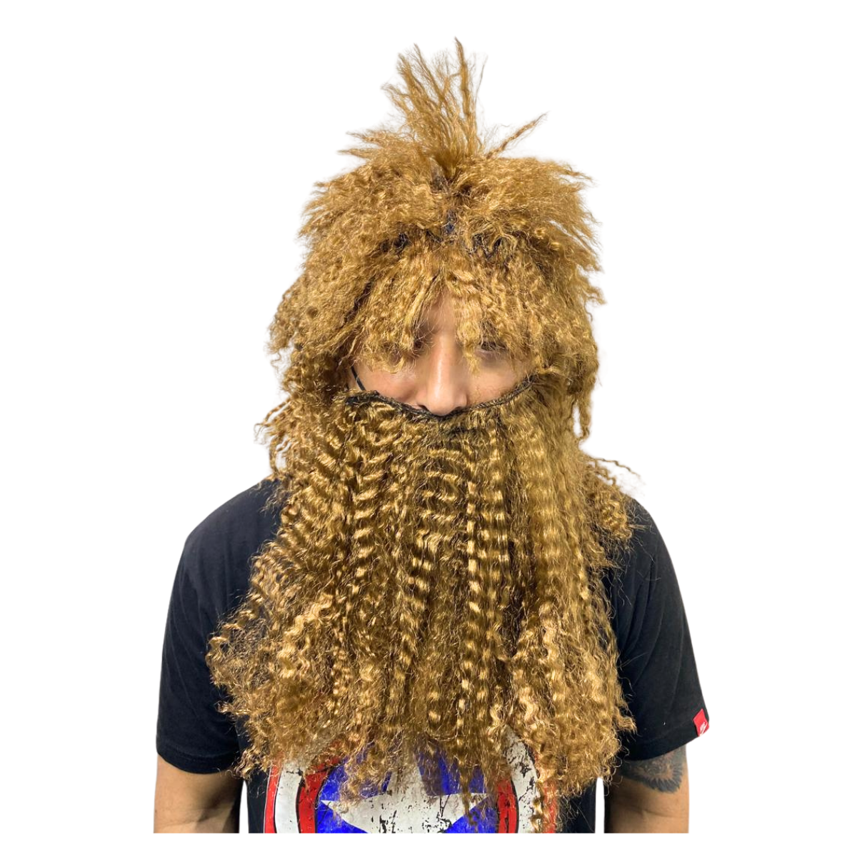 Peluca De Hombre Cavernícola Con Barba Disfraces Halloween 2025-0