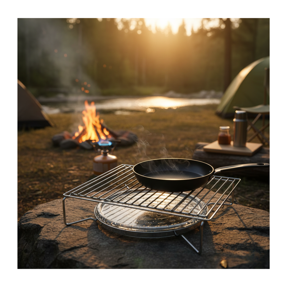 Parrilla Para Asado Camping Cocinilla 1 Pieza Inoxidable-7