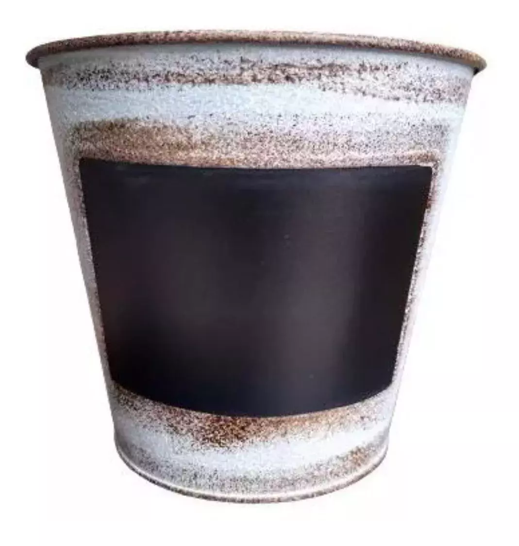 Florero Metal Macetero Con Pizarra Para Flores Y Regalos-0