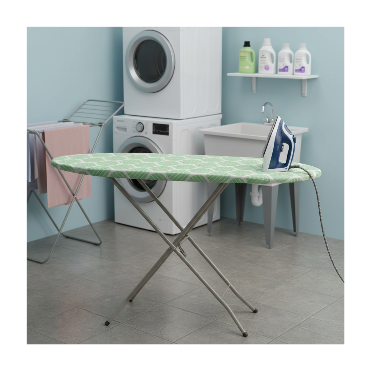 Tabla De Planchar Básica Hojas 106x30 Cm Color Verde-2