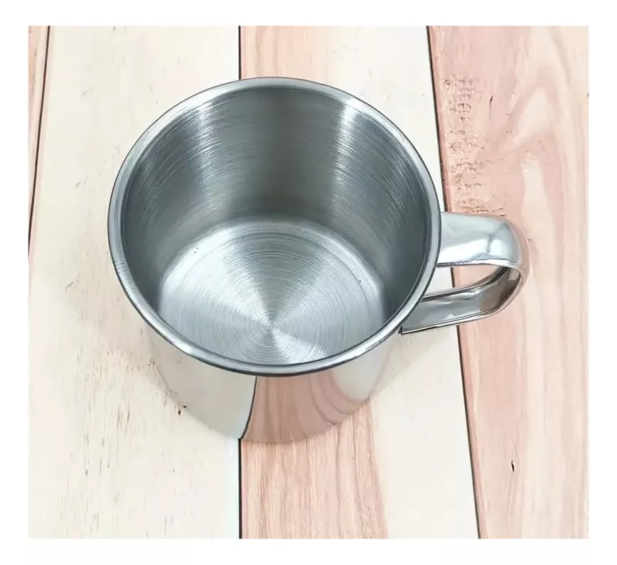 Taza Vaso Portátil Acero Inoxidable Taza Plateada-2