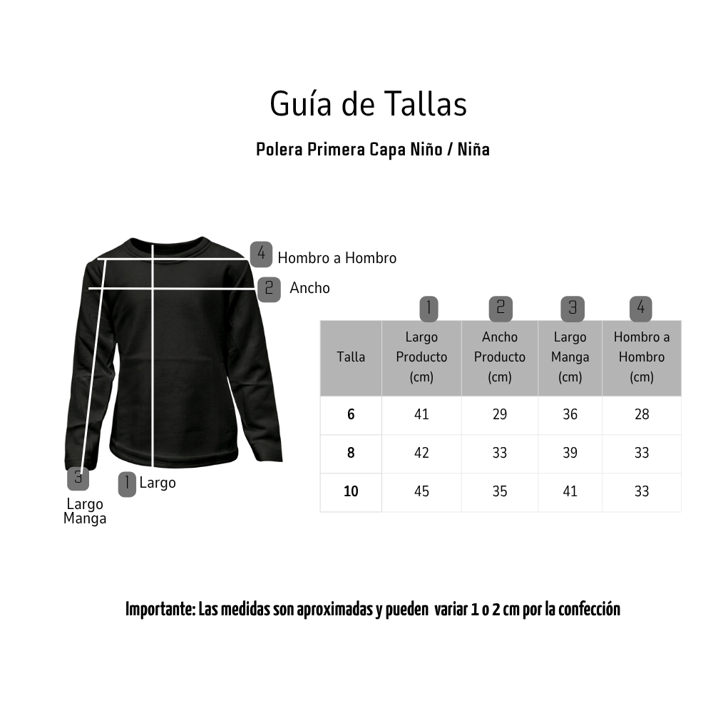 Camiseta Manga Larga Primera Capa Niños Polar Cuello Redondo-4