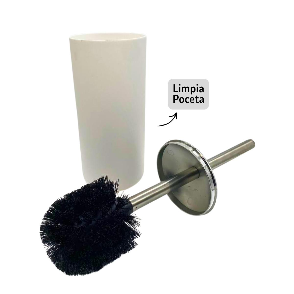 Juego Accesorios Set De Baño 6 Piezas Cepillo WC Blanco + Cortina De Obsequio-6