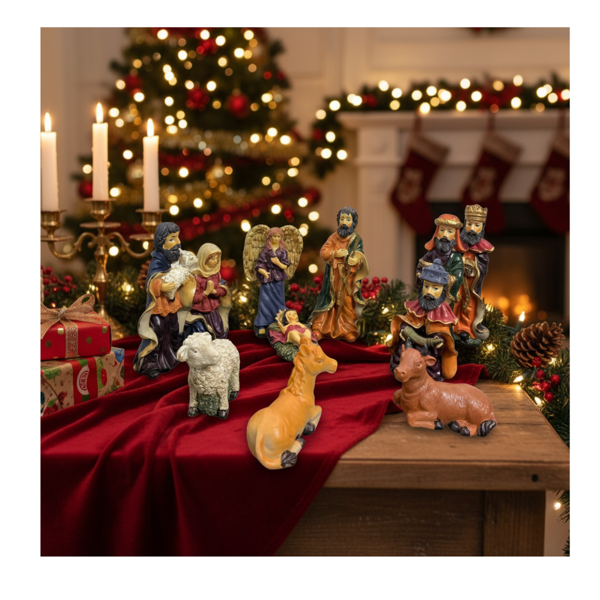 Pesebre Nacimiento Adorno Decoracion 11 Piezas Navidad 2025-3