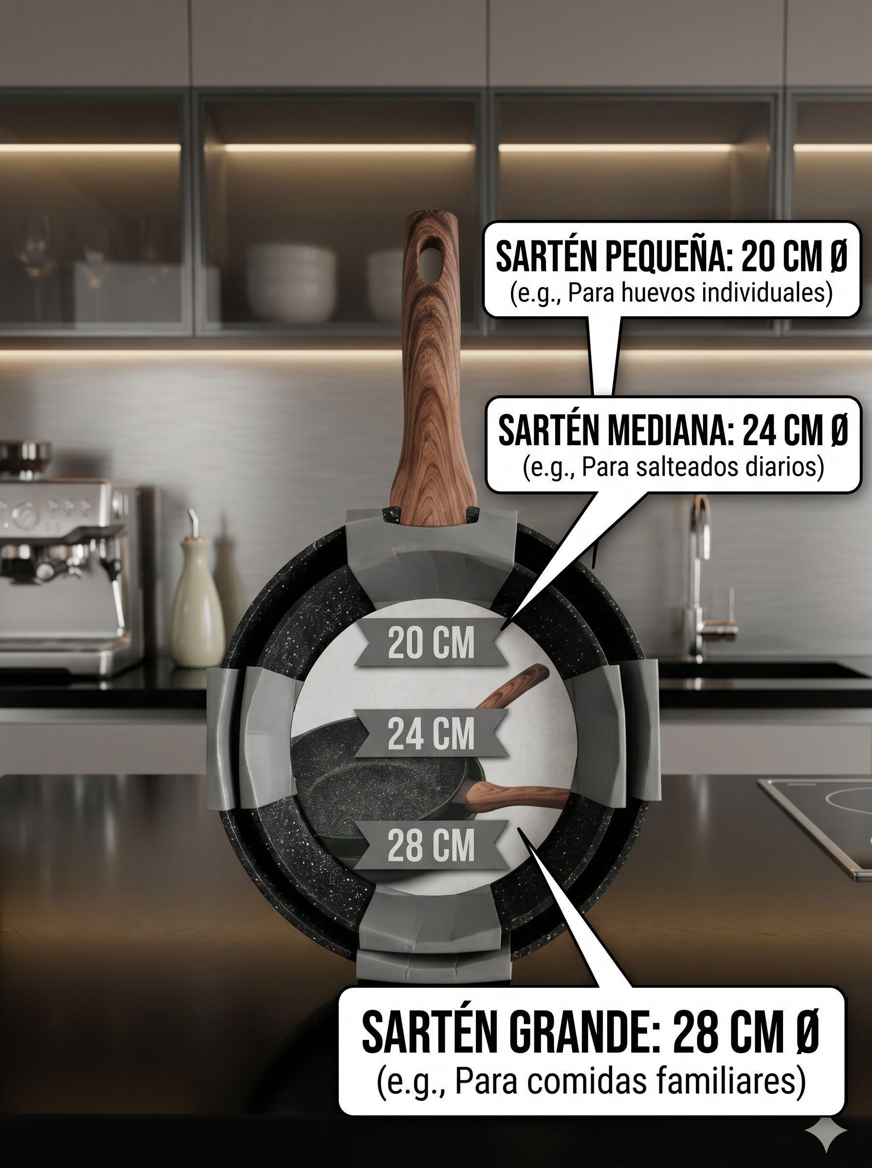 Set de Sartenes Antiadherentes de Aluminio Ceramico 20 24 y 28 cm 3 Piezas-1