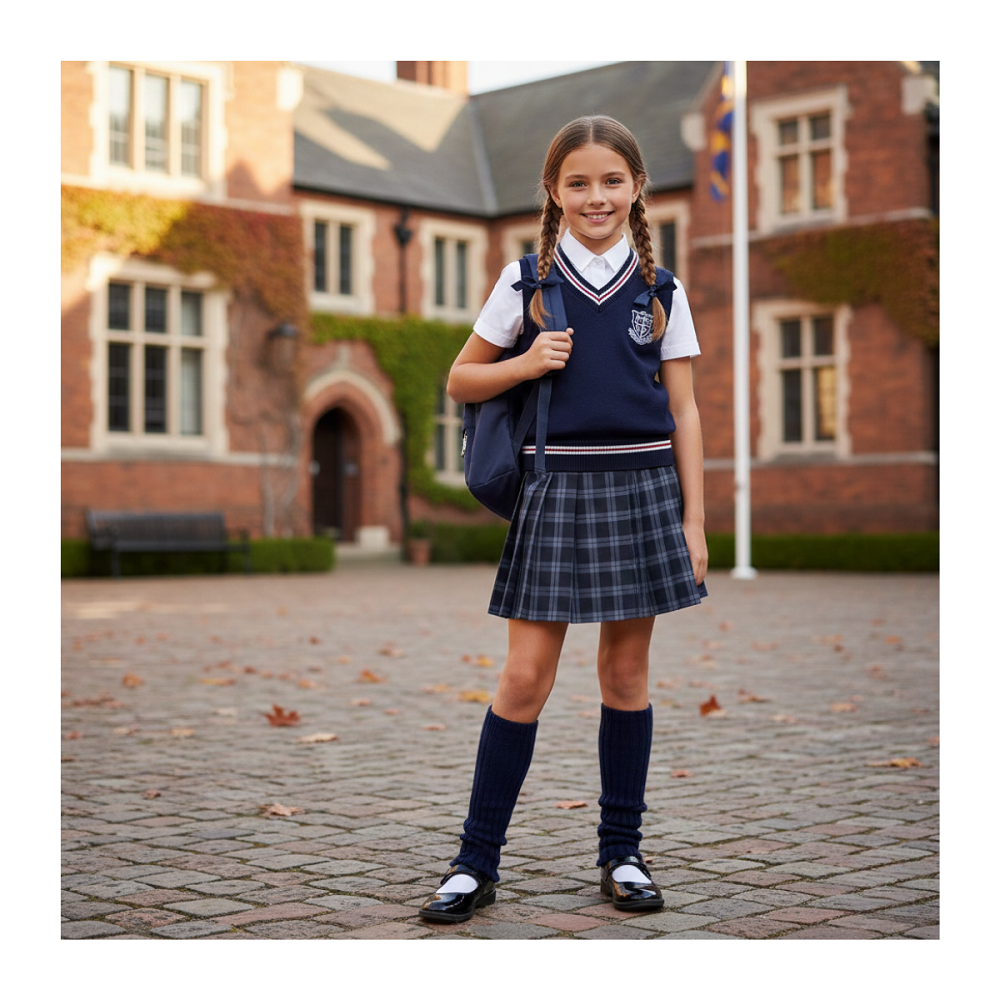 Polainas de Lana para Niñas - Azul Clásico - Talle Único-5