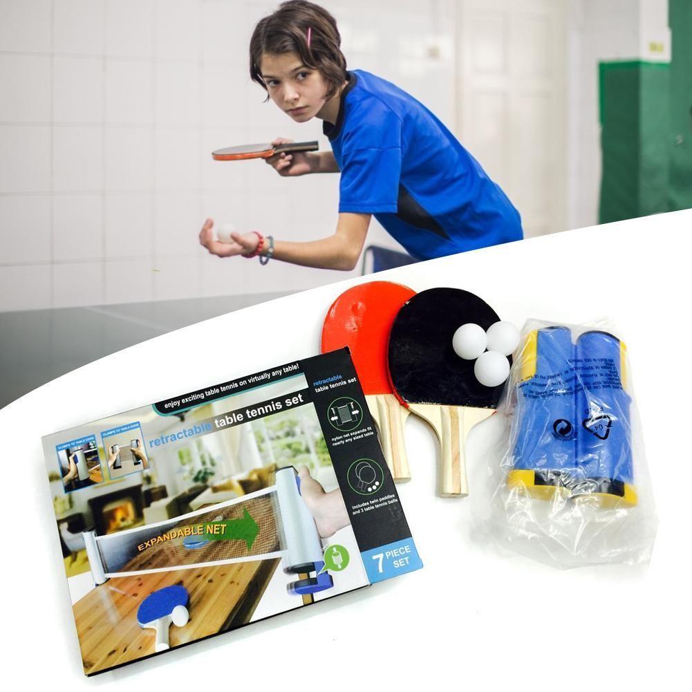 Set Ping Pong +par Paletas +red Retractil +3 Pelotas-3