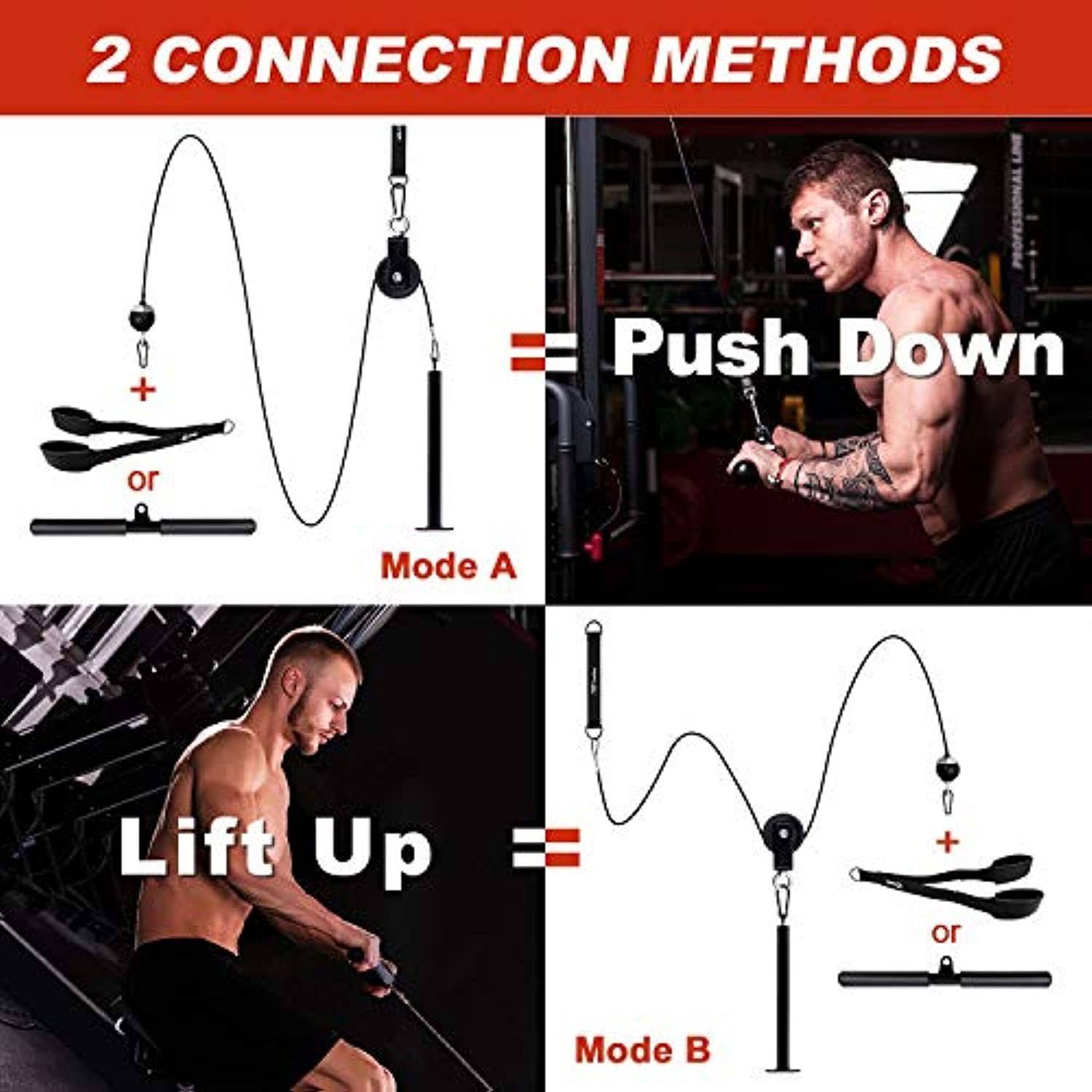 Set Polea Hogar Biceps/triceps +barra +cable +rueda +baston-3