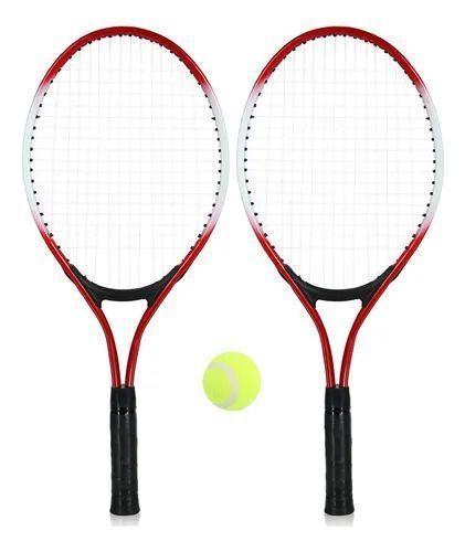 PACK 2 RAQUETAS TENIS PRINCIPIANTES AMATEUR + PELOTA-0