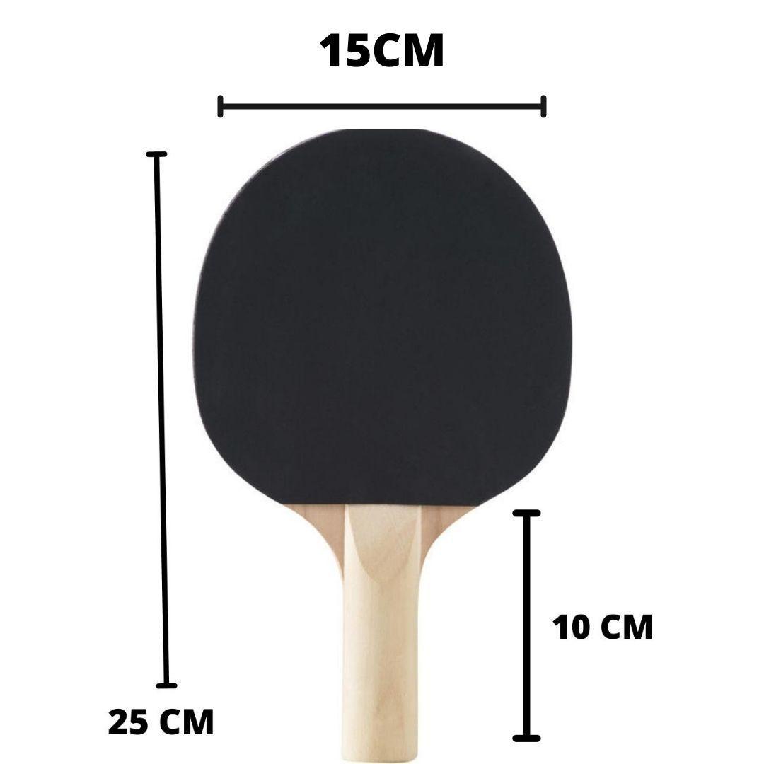 Set Paleta Raqueta Ping Pong + 3 pelotas - mango madera natural-4