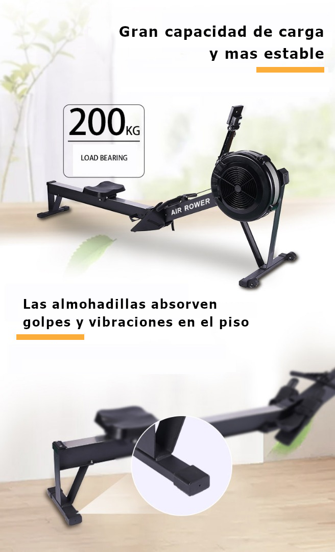 Remadora Acero Air Power - Cadena Aire + Set de Bandas de Gluteos-4