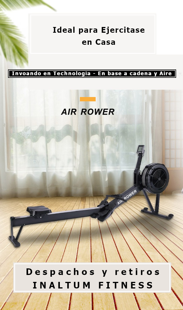 Remadora Acero Air Power - Cadena Aire + Set de Bandas de Gluteos-5