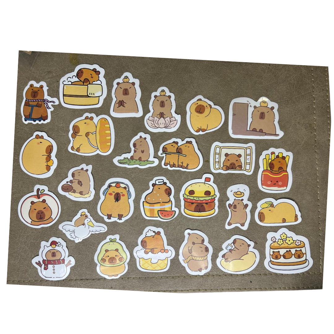 Set 40 Stickers Capibara Niños Moda Pegatinas-1