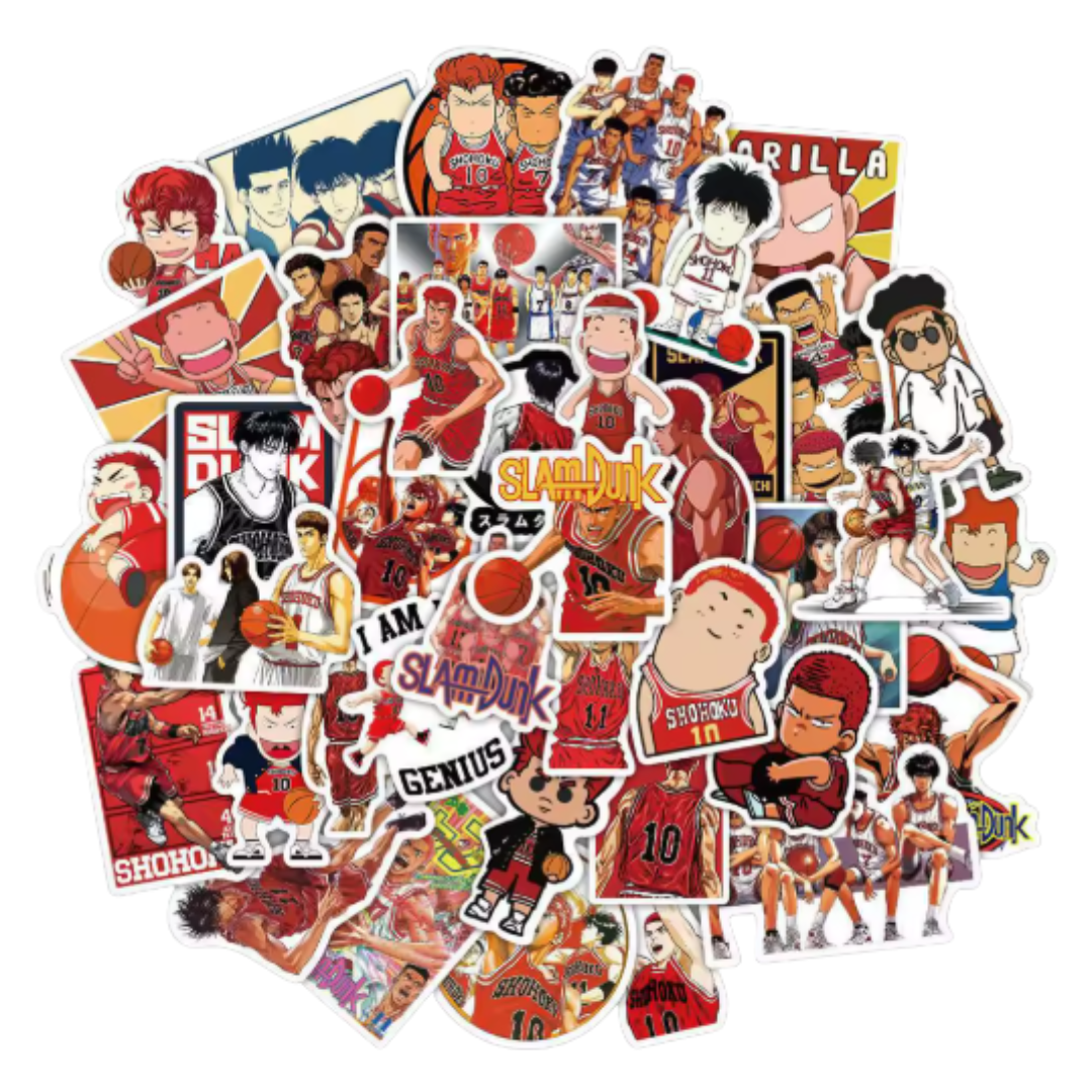 Llavero Slam Dunk + 50 Stickers Anime Basquetball-1
