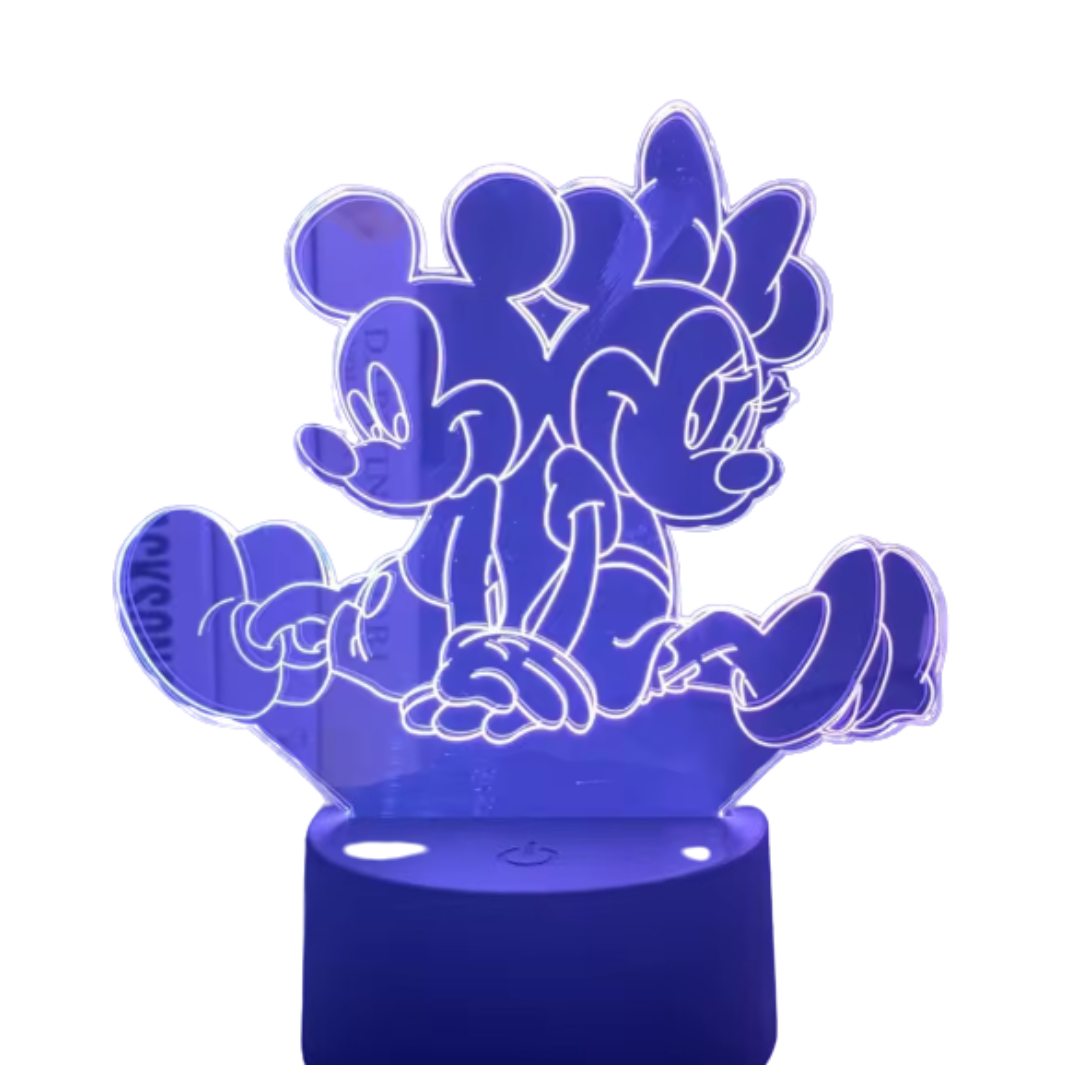 Lámpara Escritorio Minnie Y Mickey Mouse 3d Led Disney Amor-0