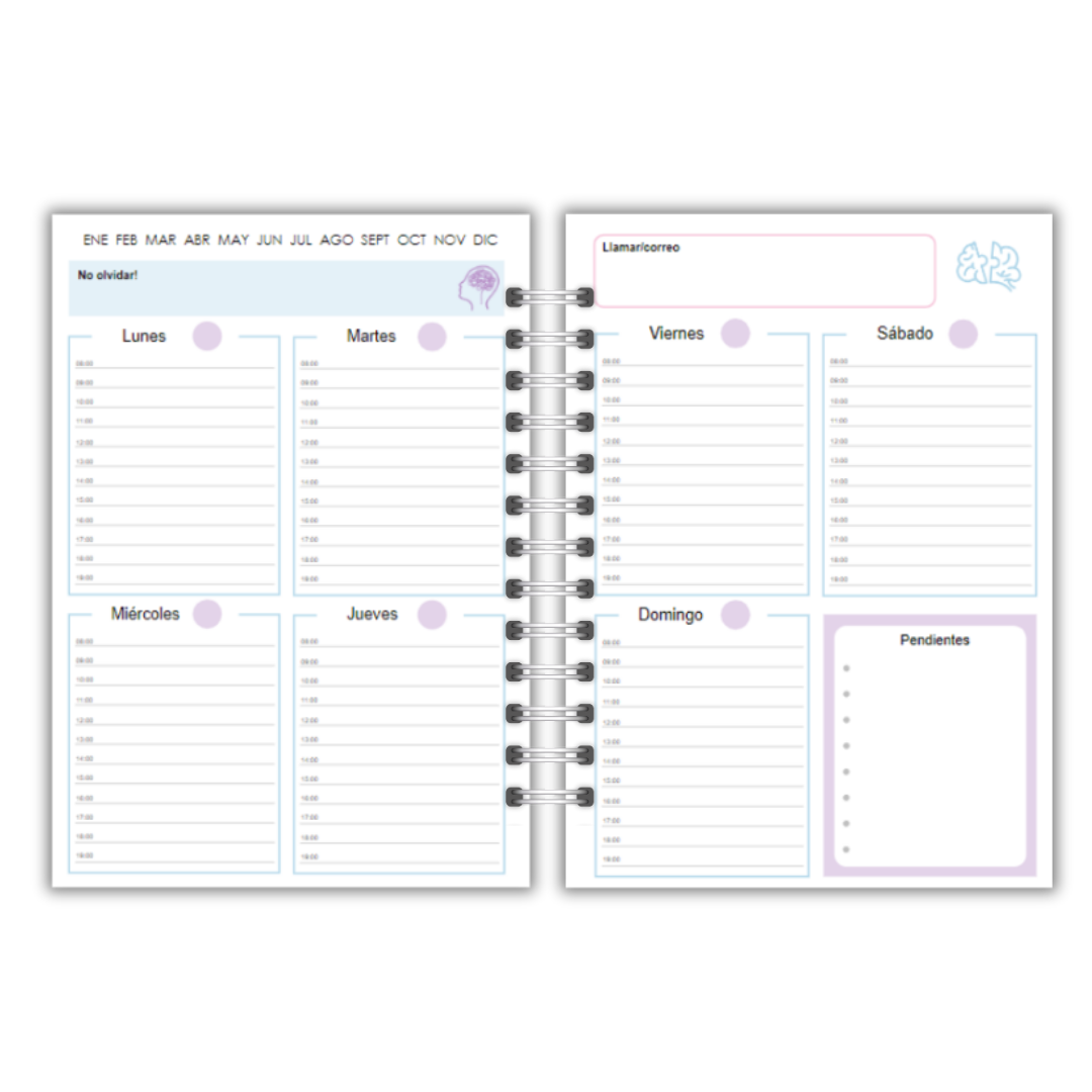 Agenda Psicóloga Profesiones 100 hojas tamaño A5 Diseño 1-4