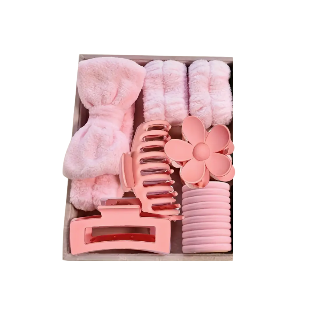 16 Pcs Cintillo Skincare Colets Muñequera Pinches-0