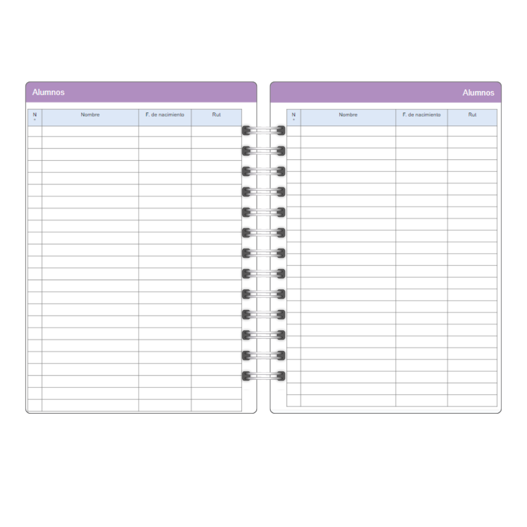 Agenda docente profesora A5 Anual Papelería Personalizada 1-5