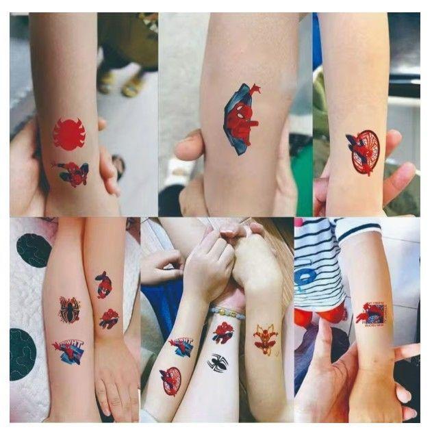 55 Tatuajes Temporales Spiderman Araña Infantil Niños-3