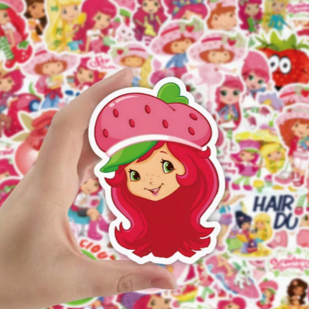 Set 50 Stickers Frutillita Kawai Pegatina Clásico Retro-3