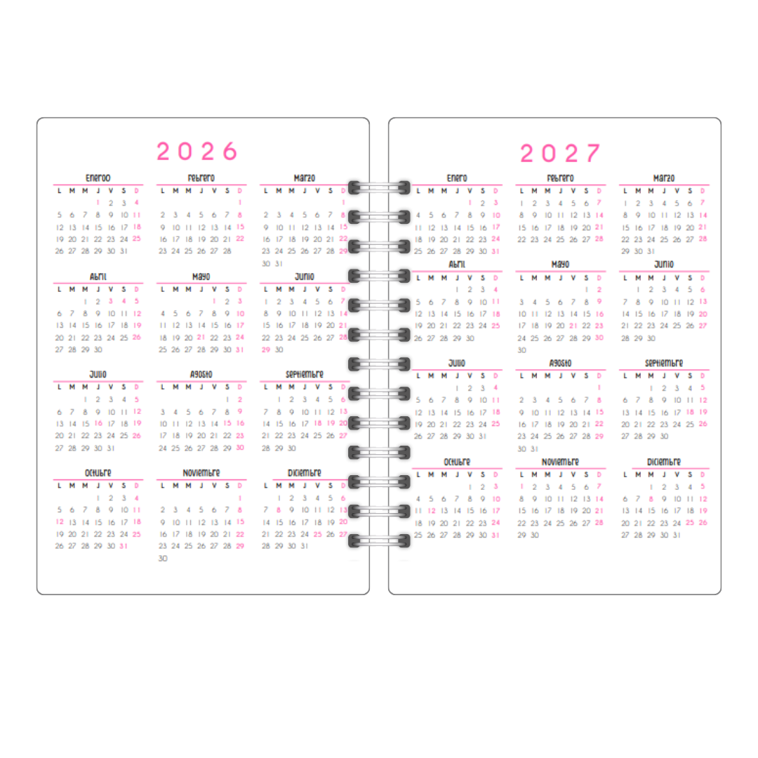 Agenda Fechada Por Día 200 Páginas A5 2026-2