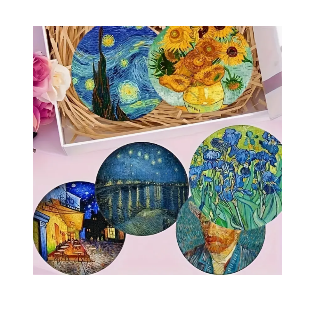 Pack 6 Posavasos Van Gogh 10cm Deco Hogar Comedor Arte-2