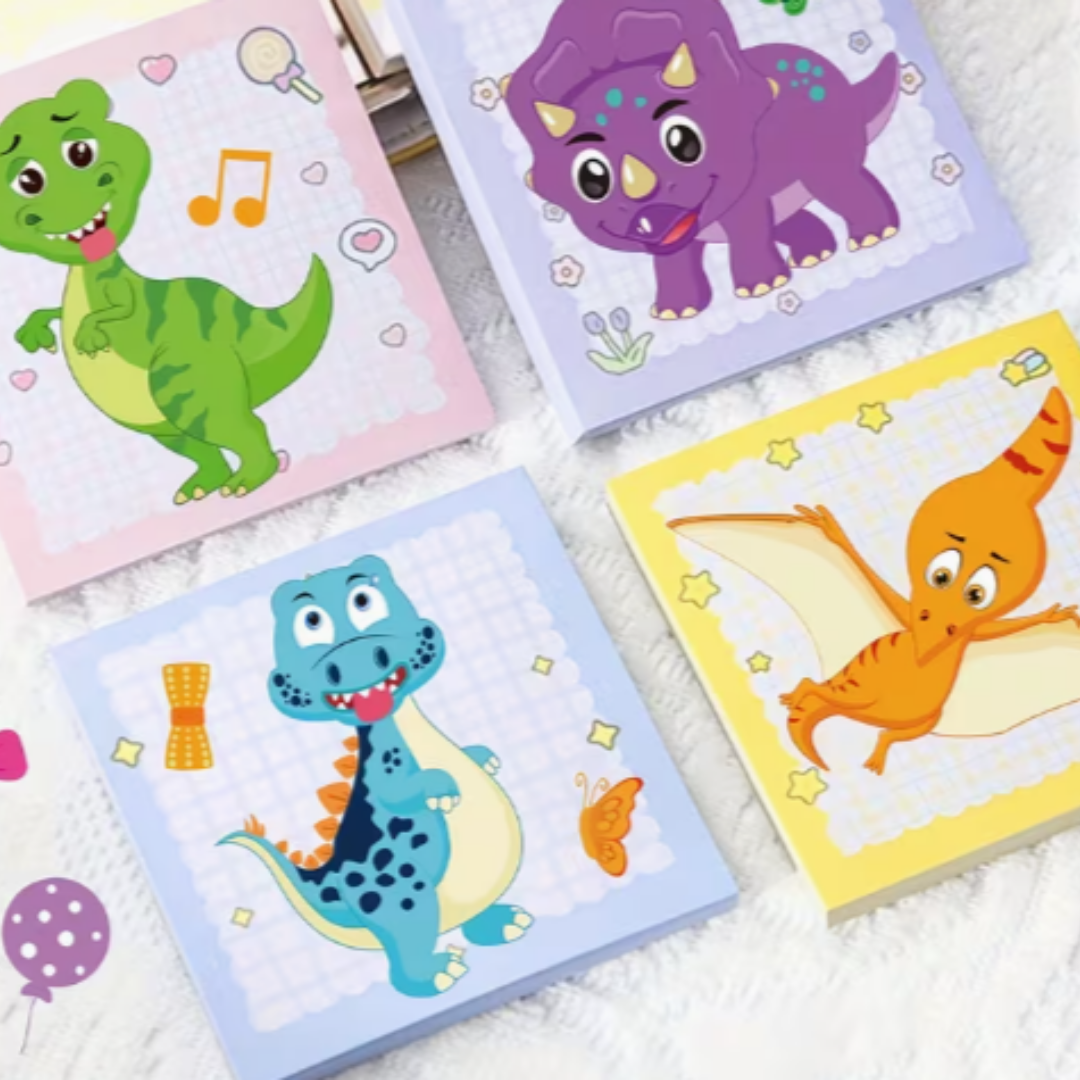 6 Pegatinas Dinosaurio Armable Rompecabezas Animales-2