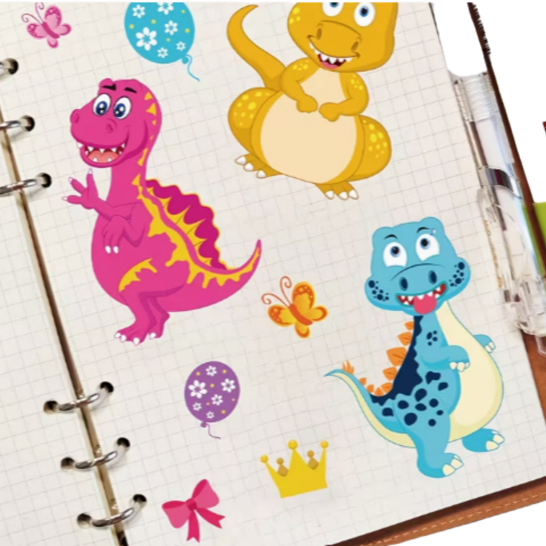 6 Pegatinas Dinosaurio Armable Rompecabezas Animales-3