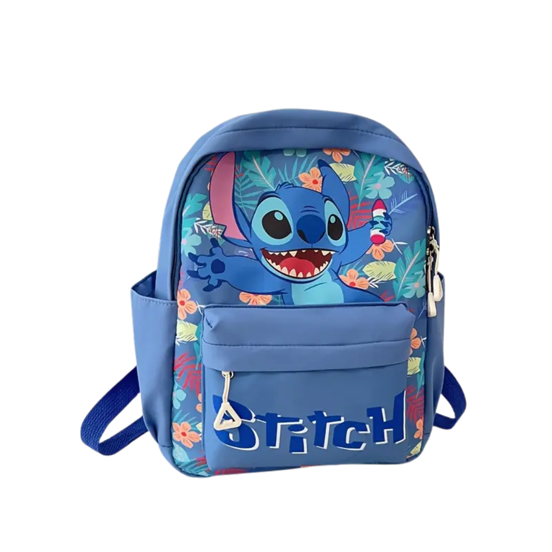 Mochila Stitch Azul 33x27cm Lilo Y Stitch Kawai-0
