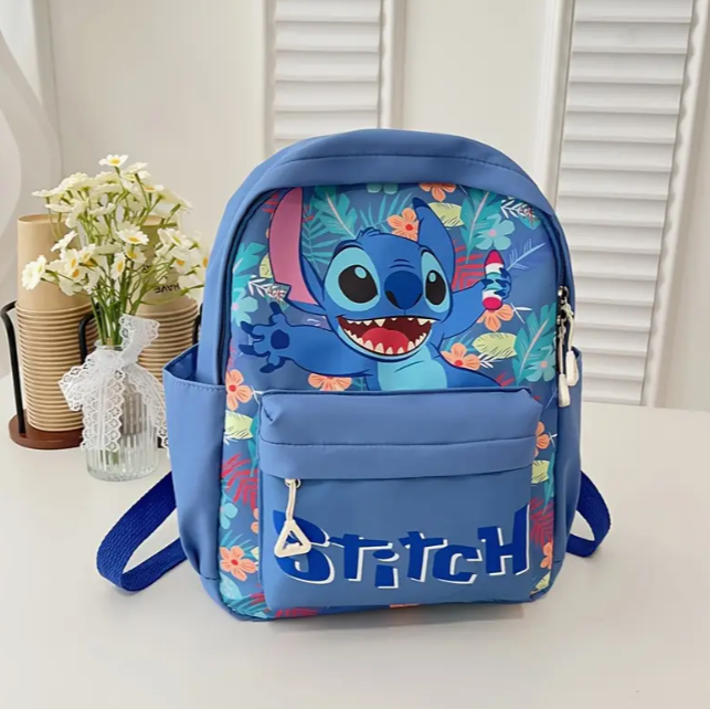 Mochila Stitch Azul 33x27cm Lilo Y Stitch Kawai-1