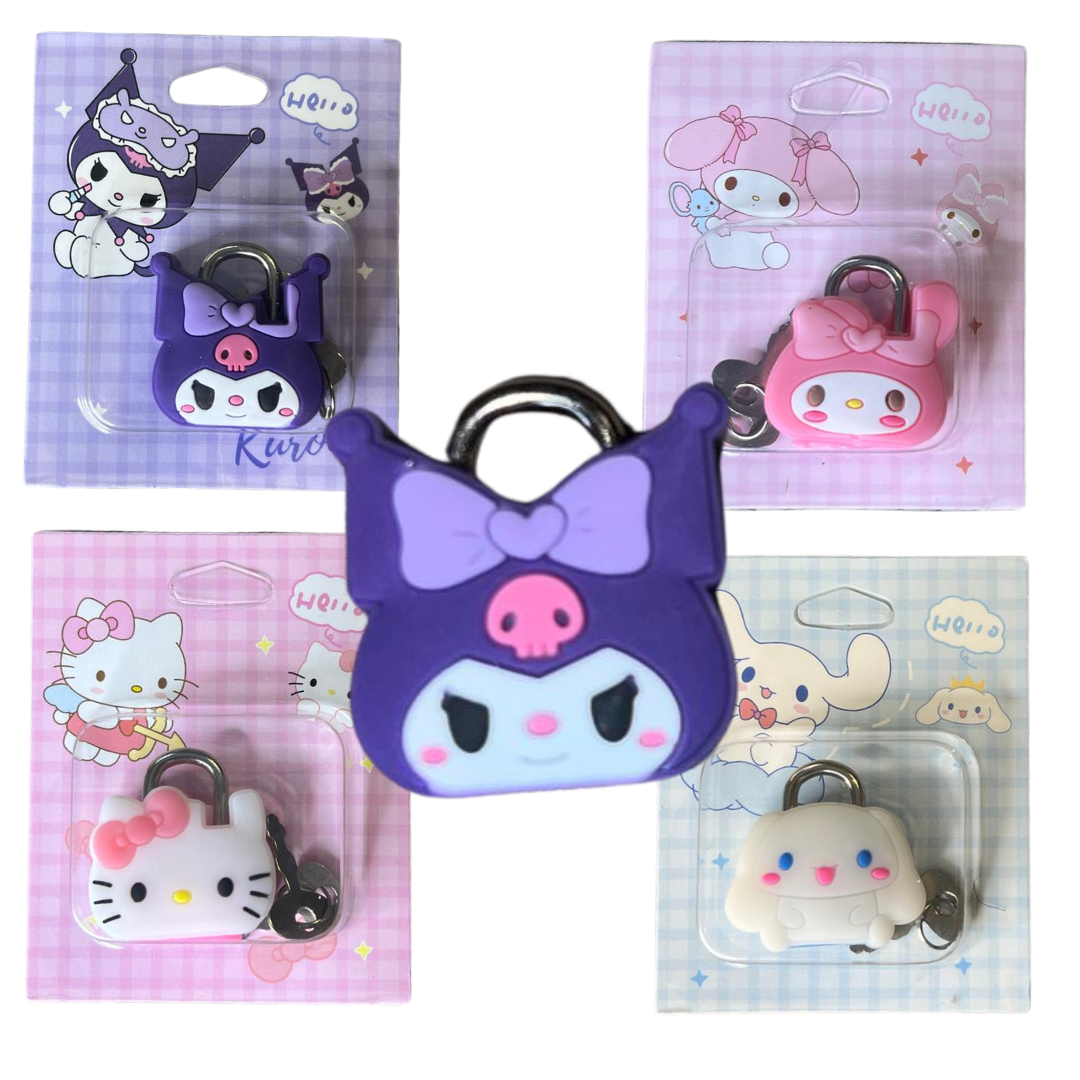 4 Candados Kuromi Hello Kitty Melody Sanrio Diario De Vida-0