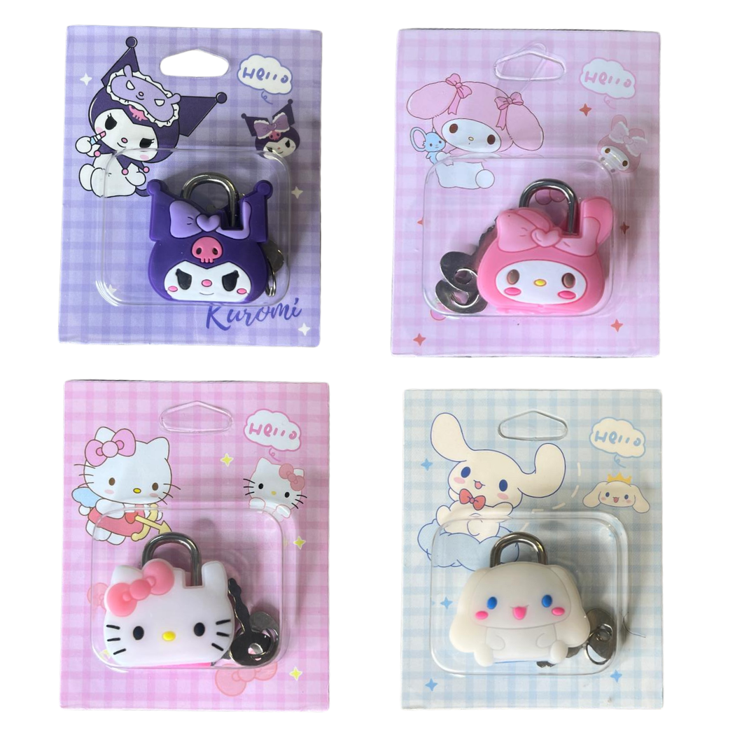 4 Candados Kuromi Hello Kitty Melody Sanrio Diario De Vida-1