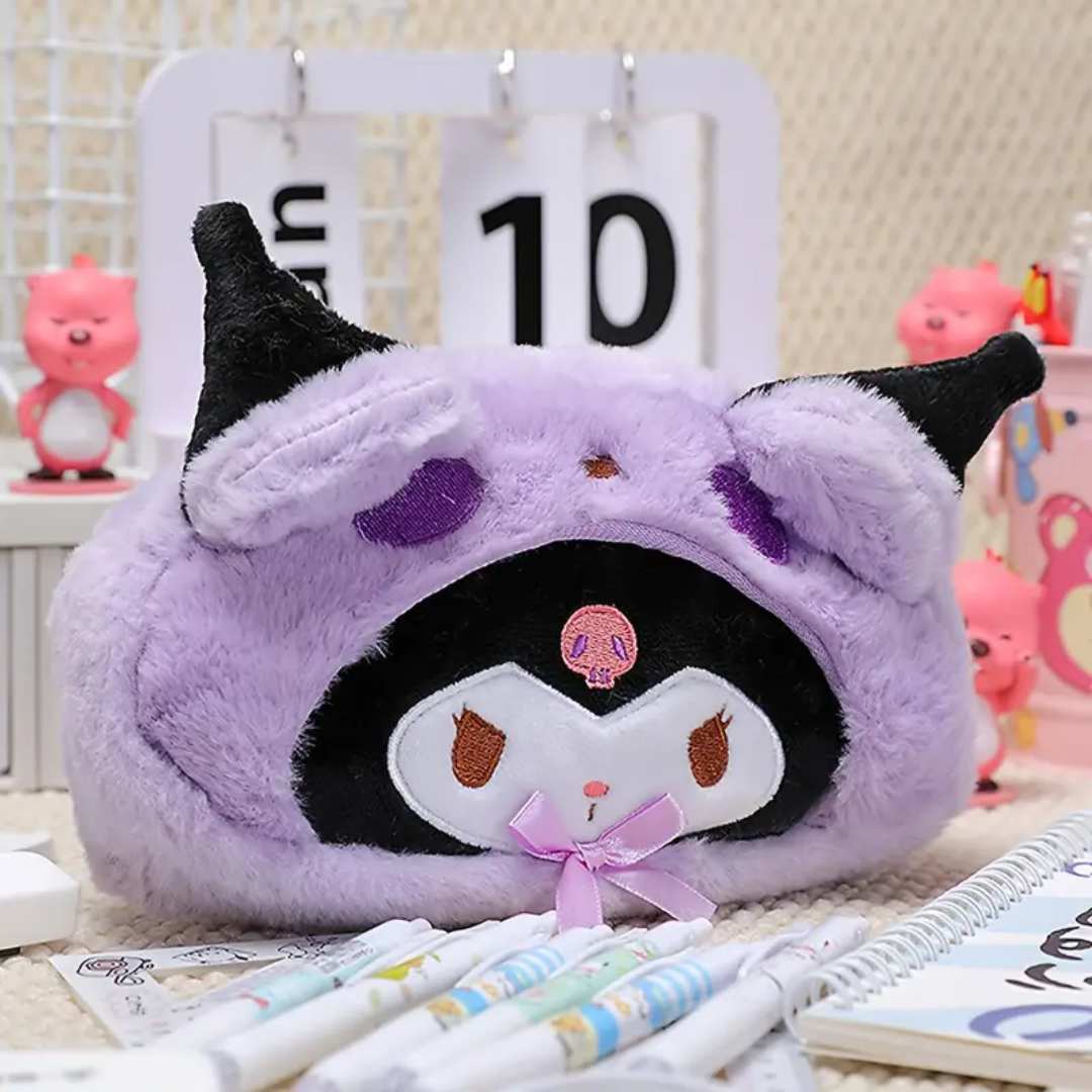 Estuche Kuromi Cosmetiquero De Felpa Forrado Por Dentro-2