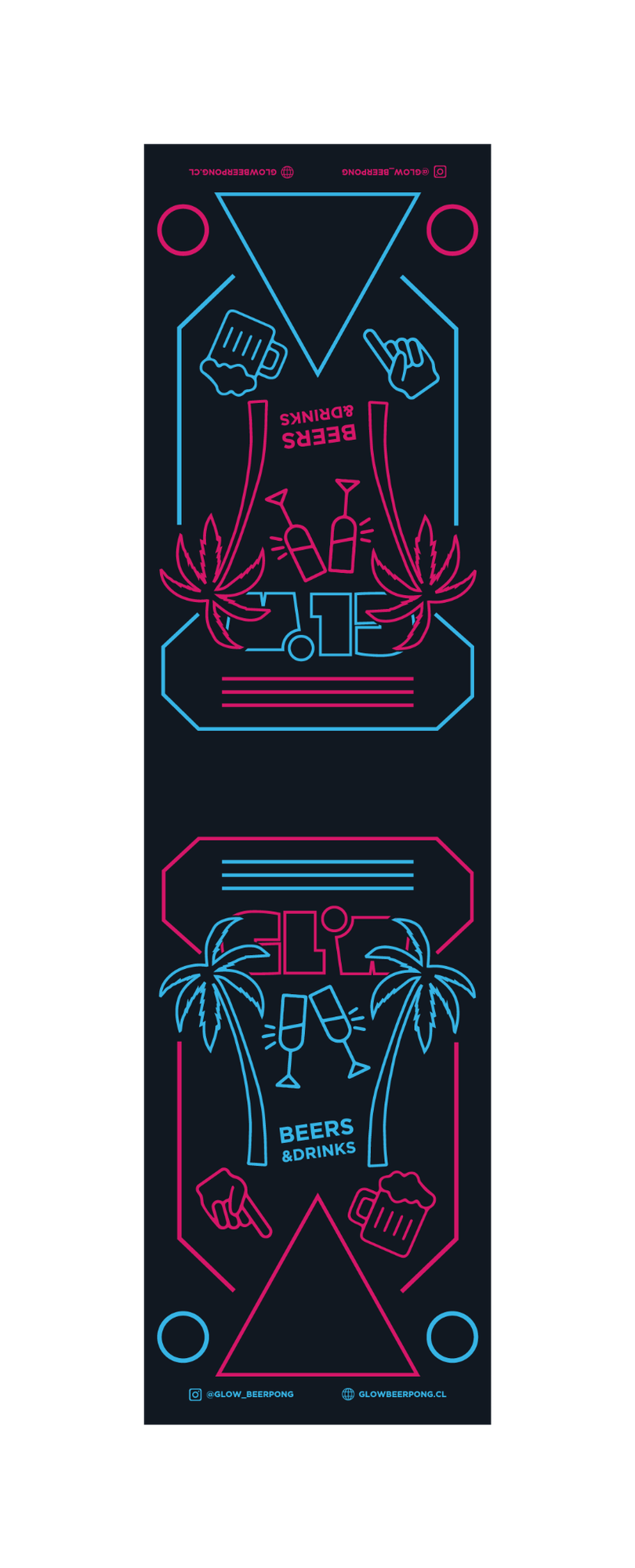Mesa Plegable Glow Beer Pong Sunset Juego Mesa-2