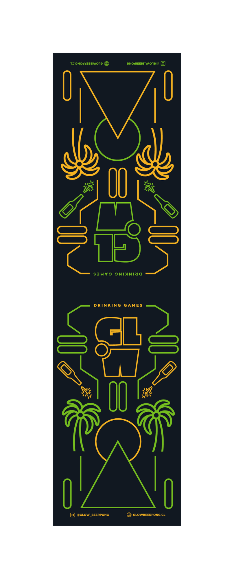 Mesa Plegable Glow Beer Pong Tropical Juego Mesa -2