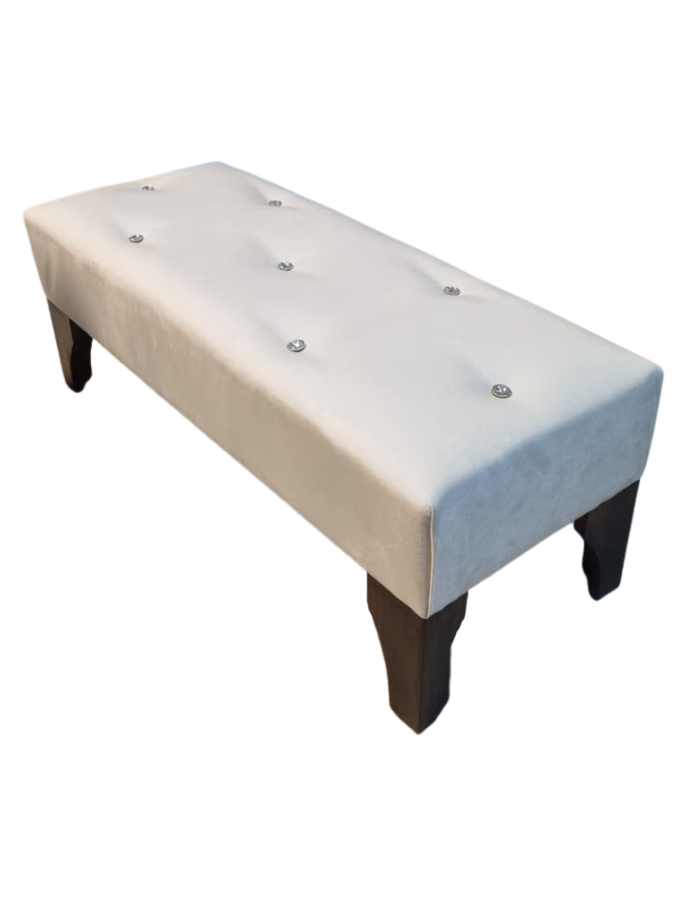 Banqueta Botone Crudo Felpa 105x40x40 Muebles Rimar-2
