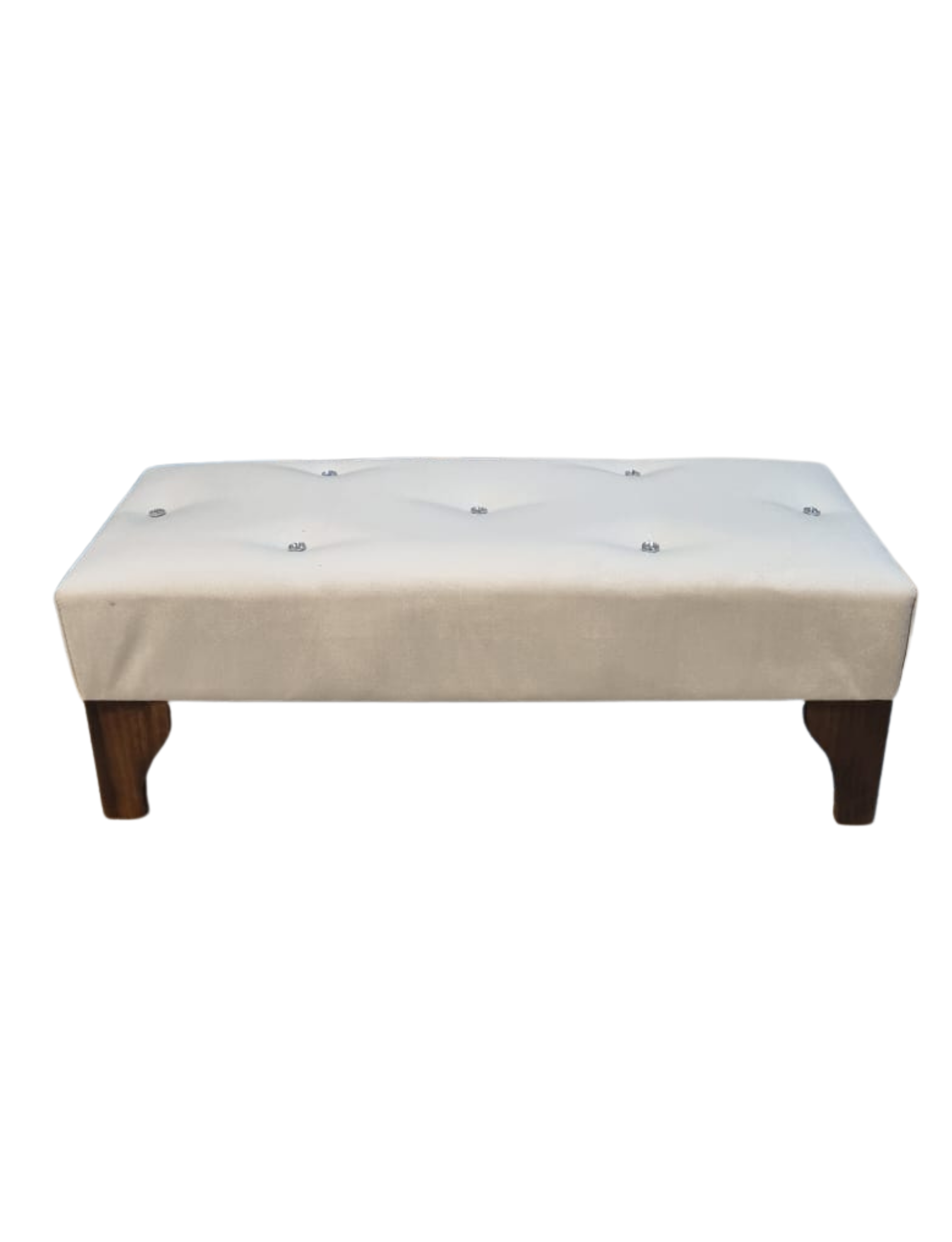 Banqueta Botone Crudo Felpa 105x40x40 Muebles Rimar-3