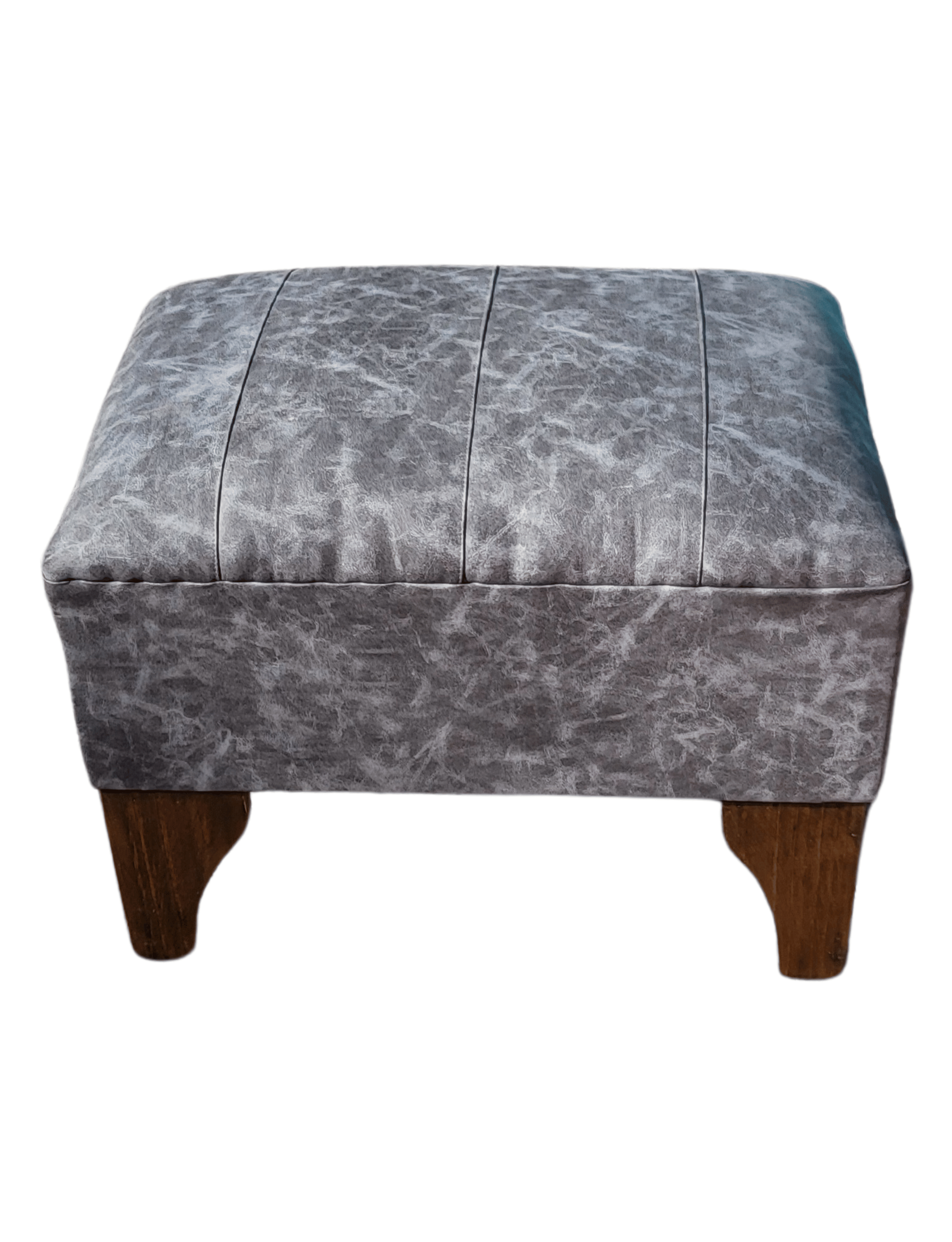 Banqueta Lineal Gris Eco Cuero Estilo Marmoleado 60x40x40 Rimar-2