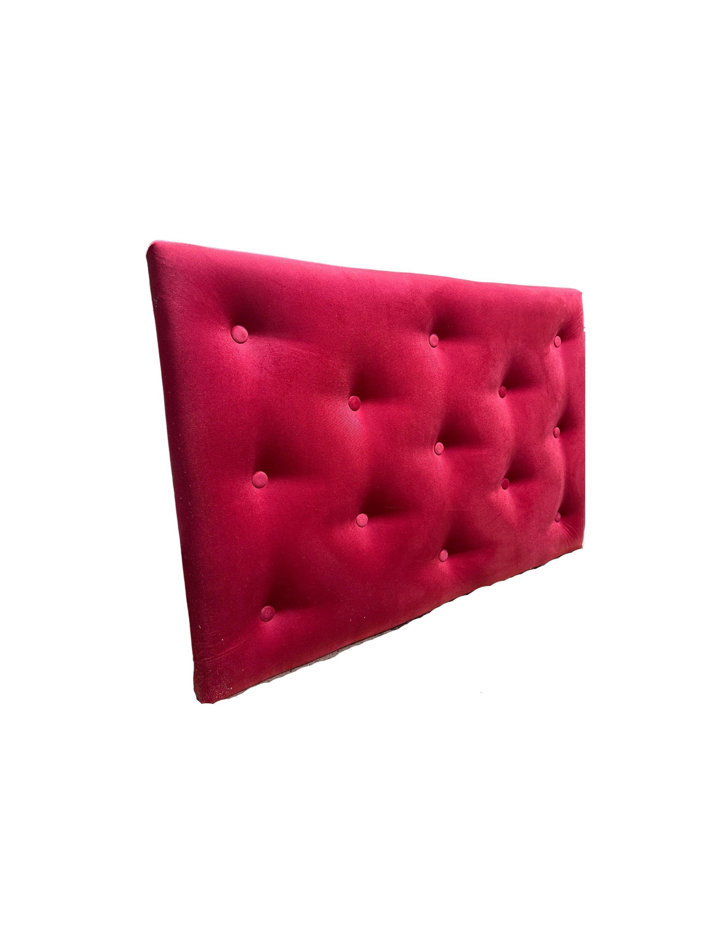 Respaldo 1 Plaza Rojo Felpa Muebles Rimar-2