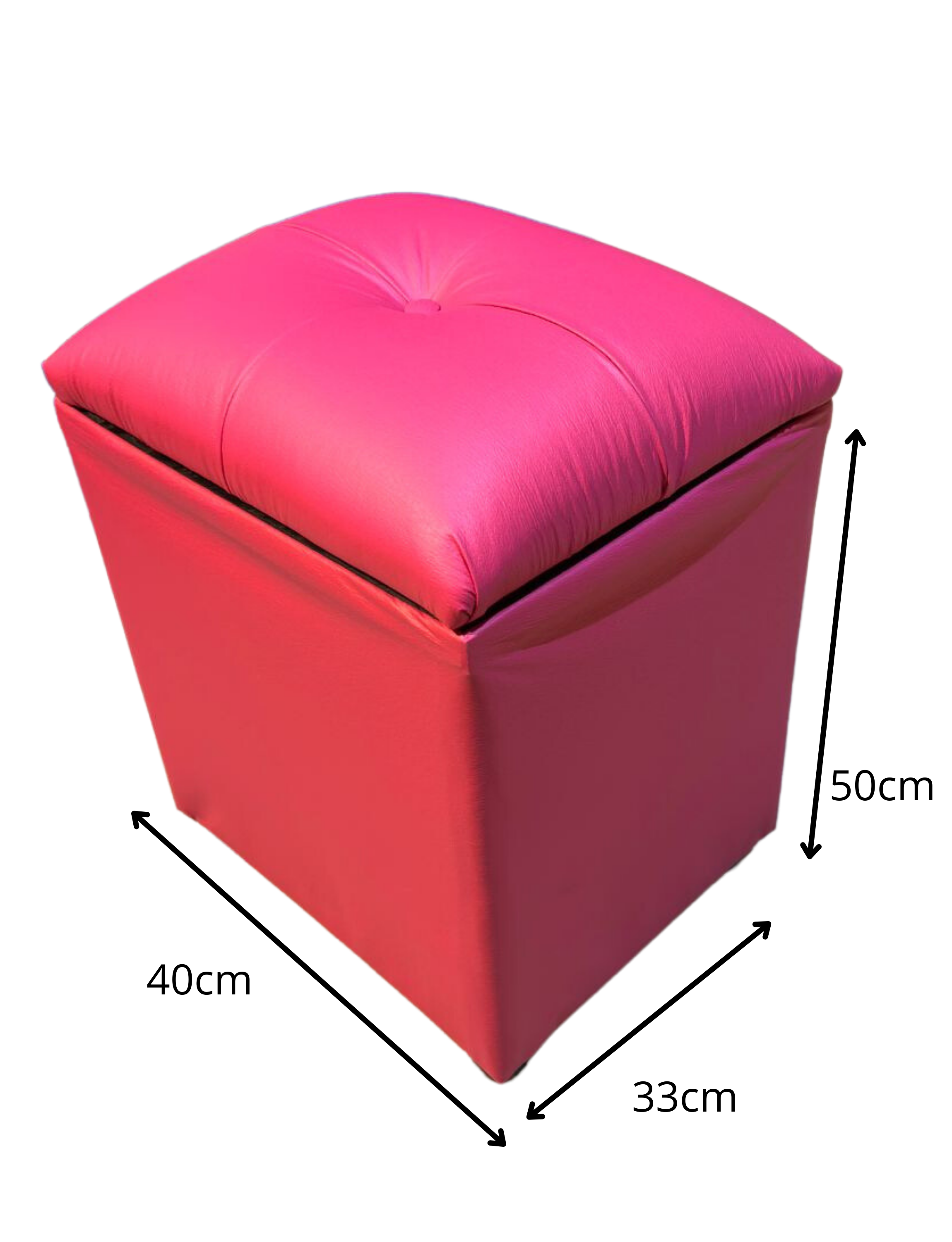Pouf Baul Fucsia Eco Cuero 40x33x50 Rimar-2