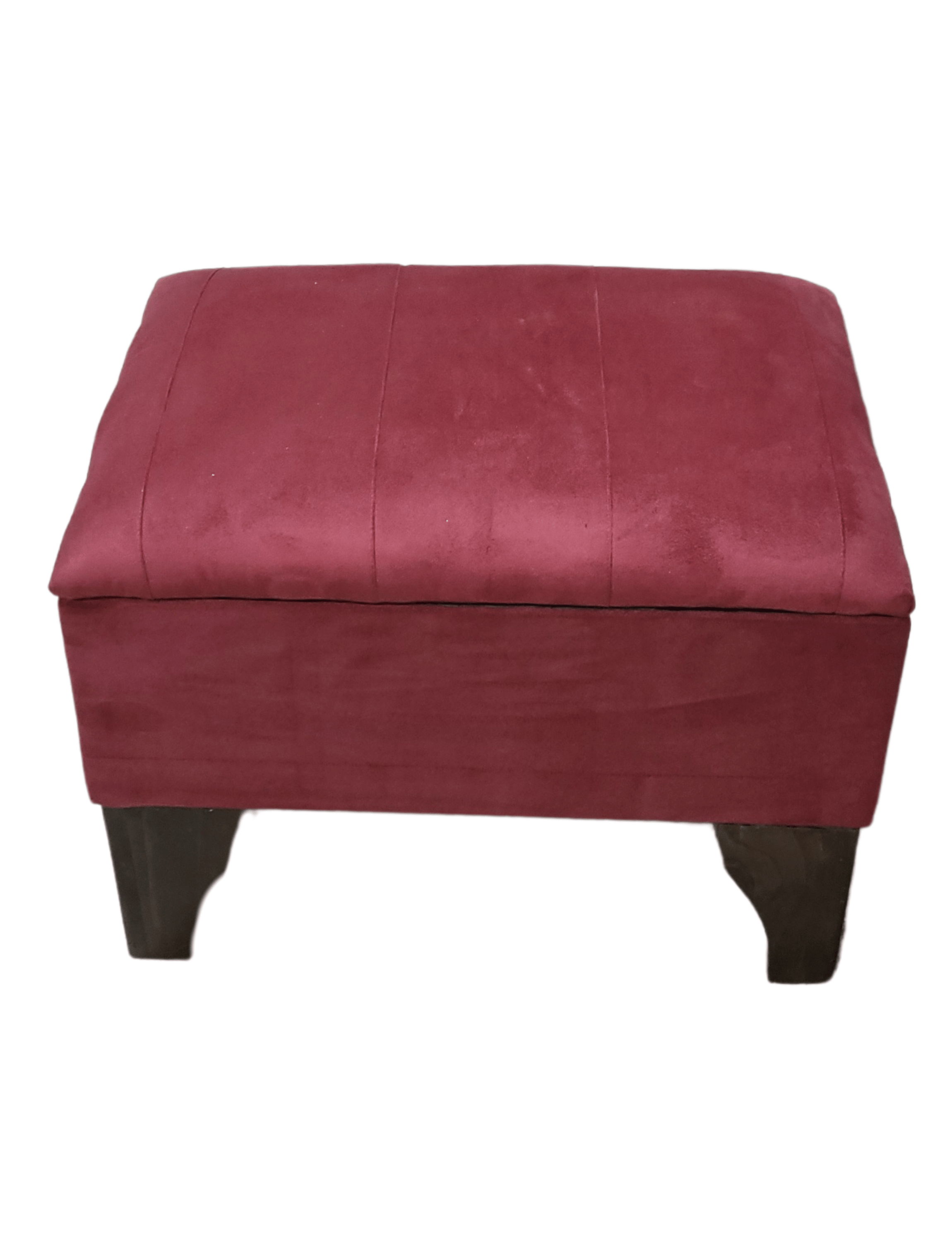 Banqueta Baúl Tubular Ladrillo Felpa 60x40x45x20 Rimar-3