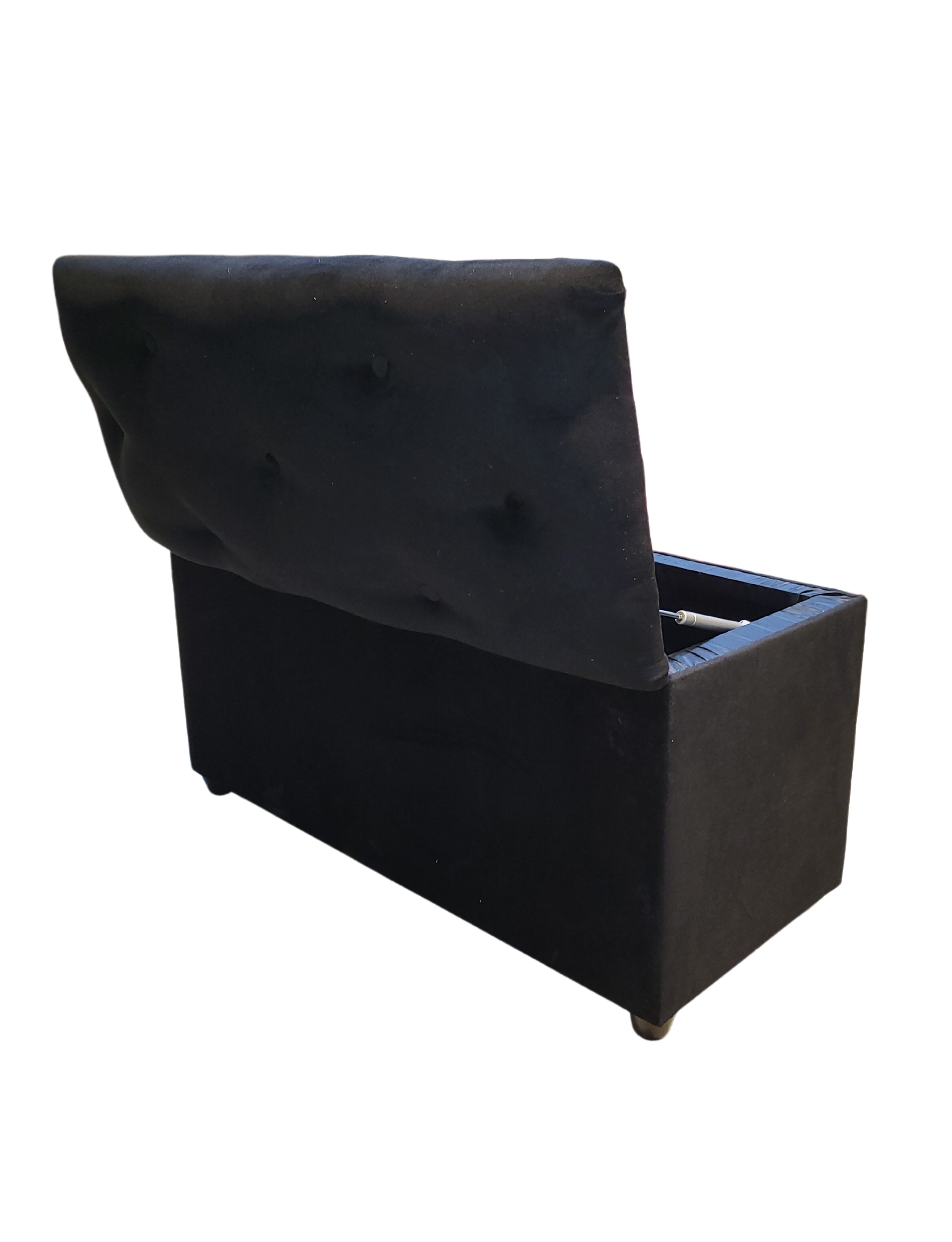 Baul Botone XL Negro Felpa  95X40X50X40 Rimar-3