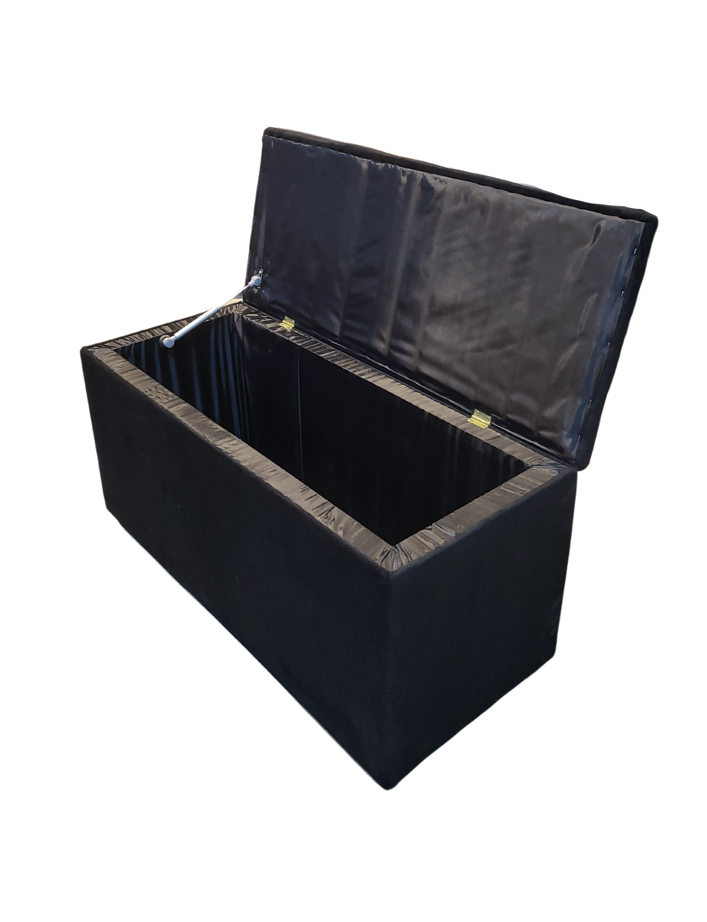 Baul Botone XL Negro Felpa  95X40X50X40 Rimar-5