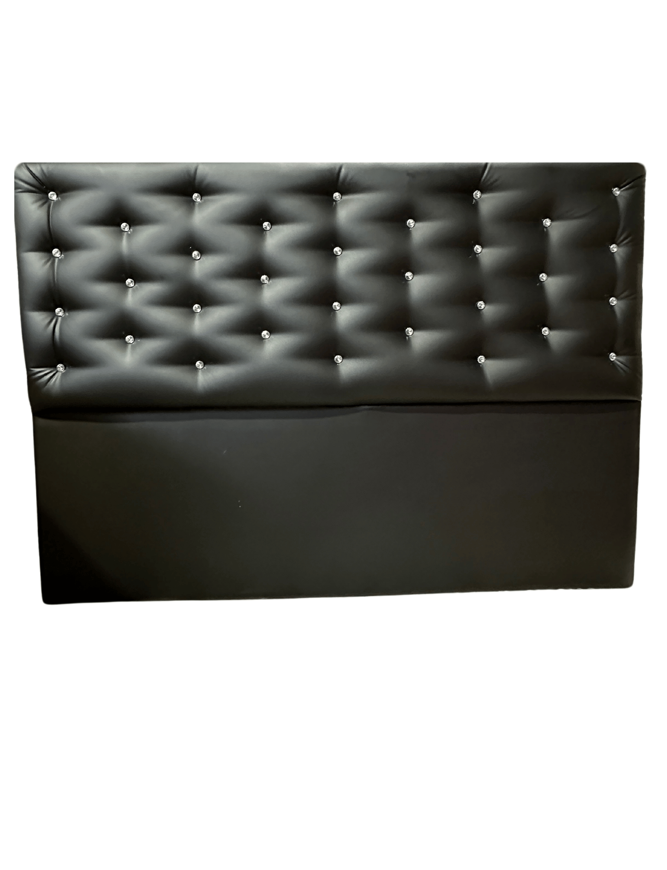 RESPALDO A PISO KING BOTON DIAMANTE NEGRO ECO CUERO -3