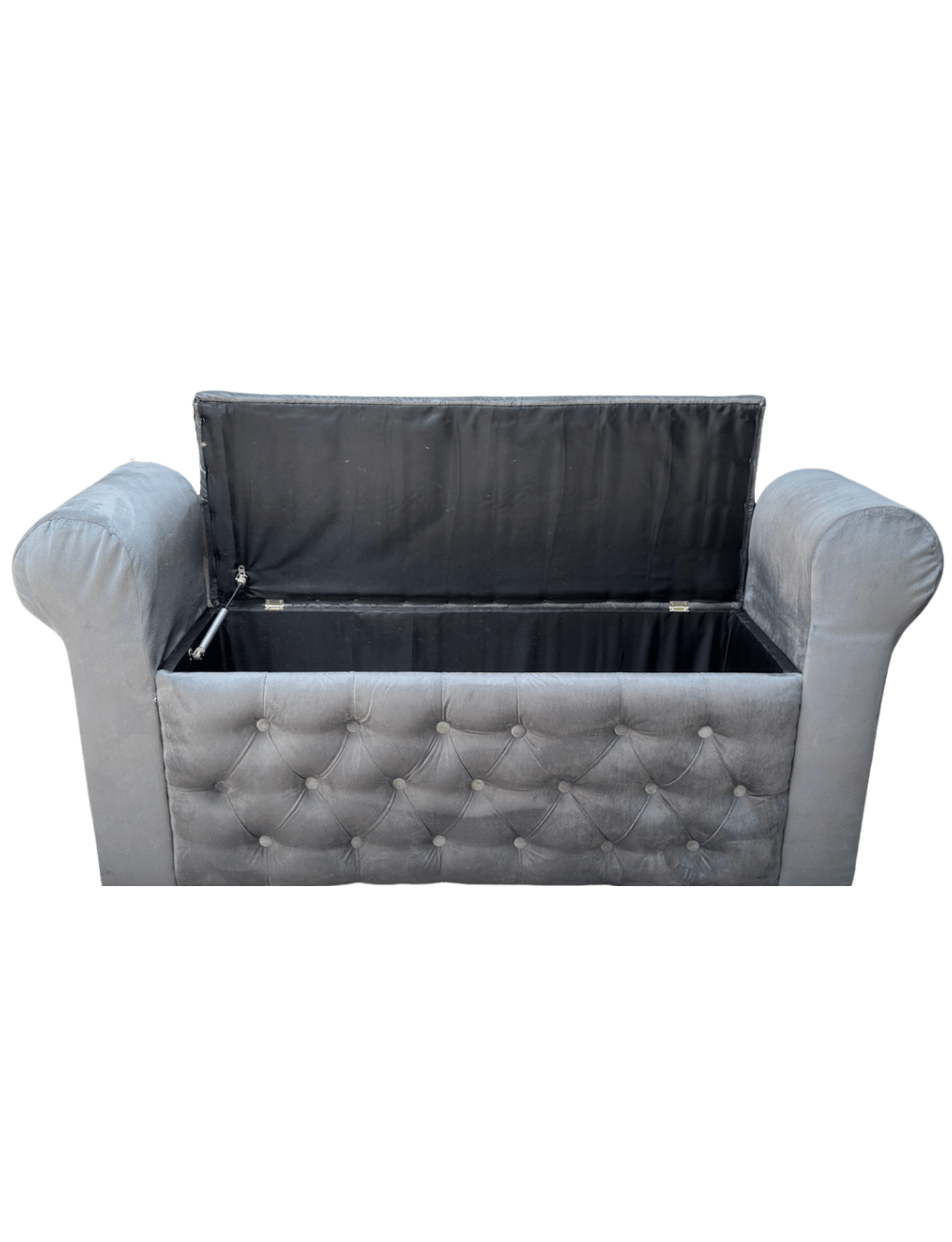 BANQUETA BAUL CON BRAZOS FELPA GRIS -3