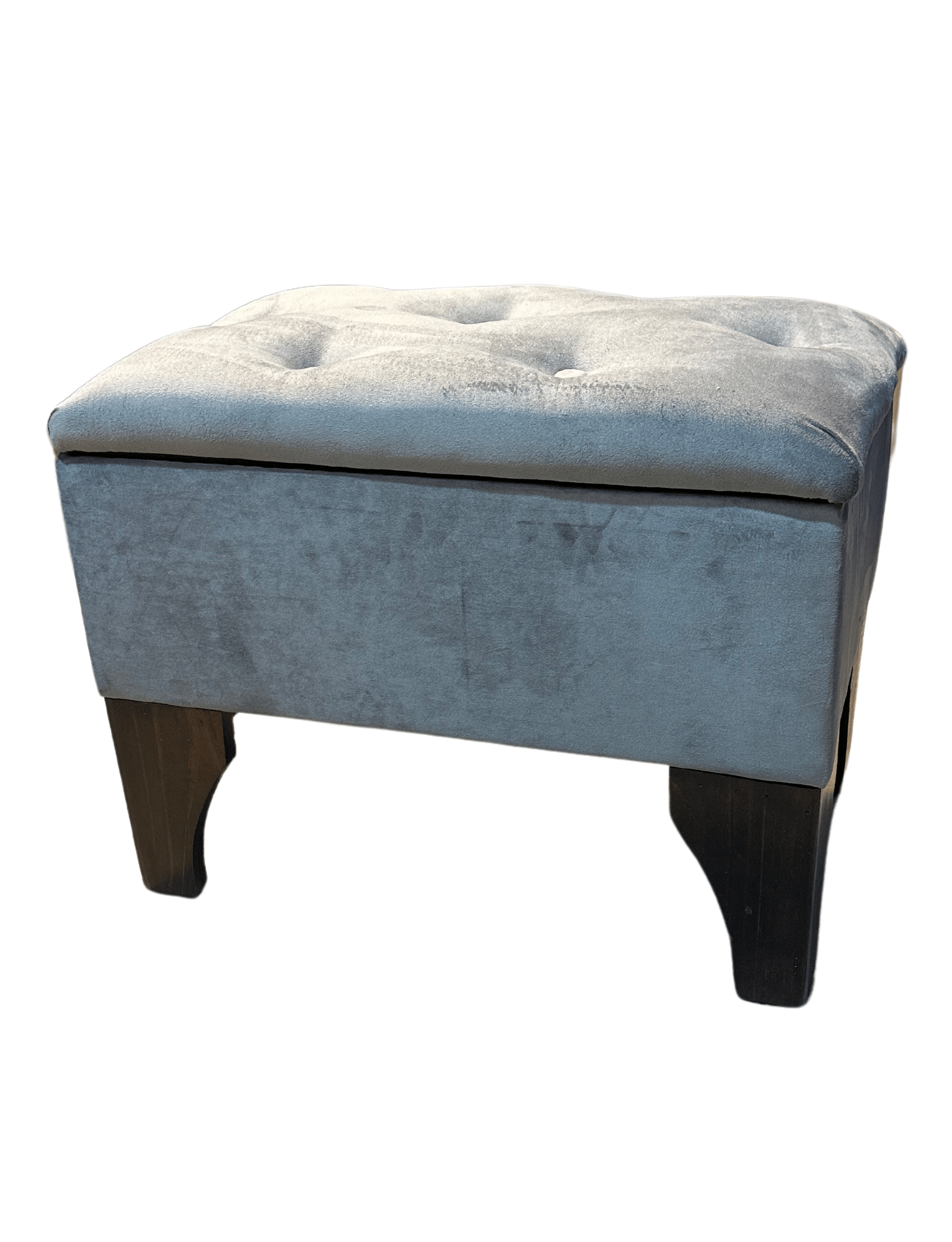 Banqueta Baúl Gris Felpa 60x40x45x20 Muebles Rimar-2