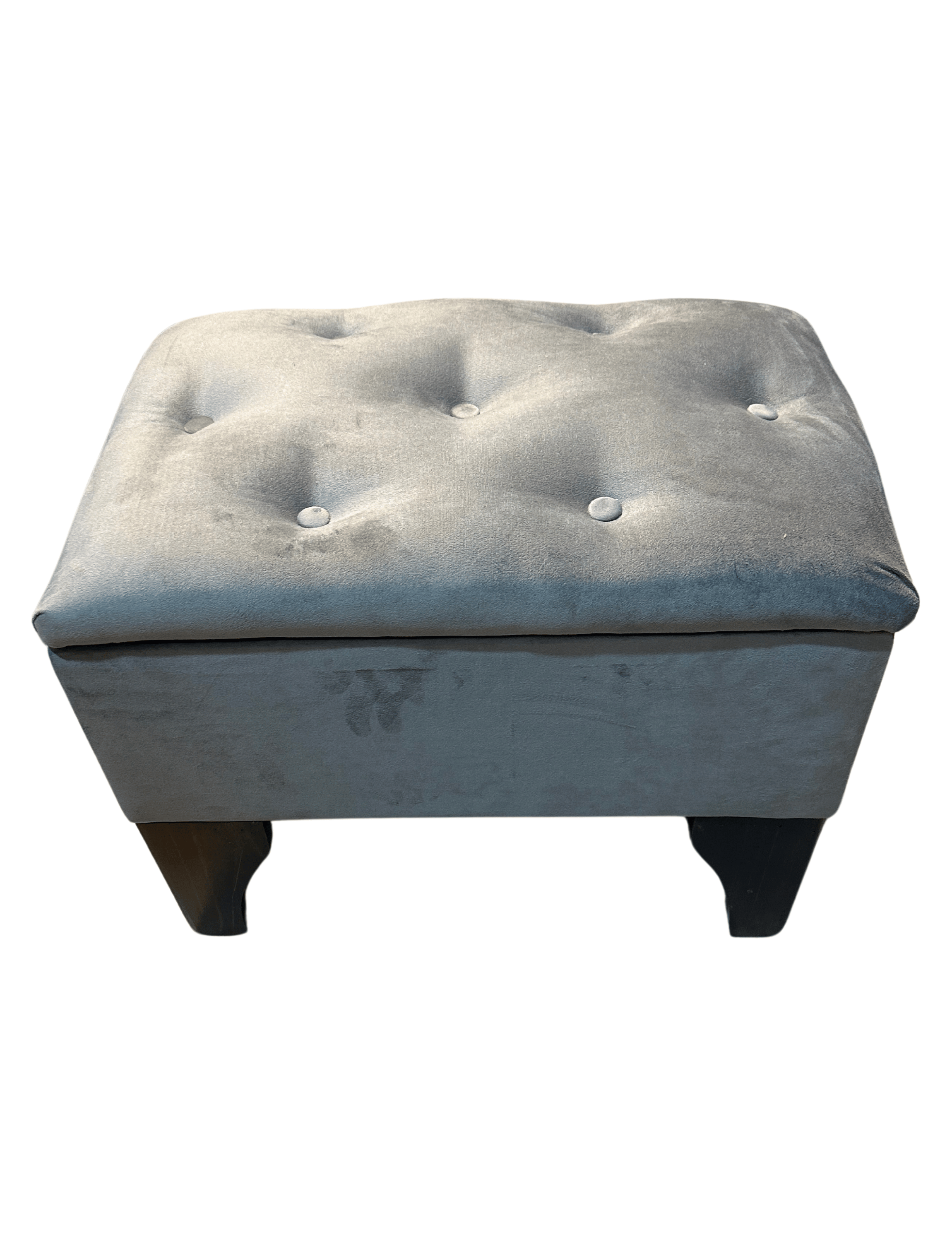 Banqueta Baúl Gris Felpa 60x40x45x20 Muebles Rimar-3
