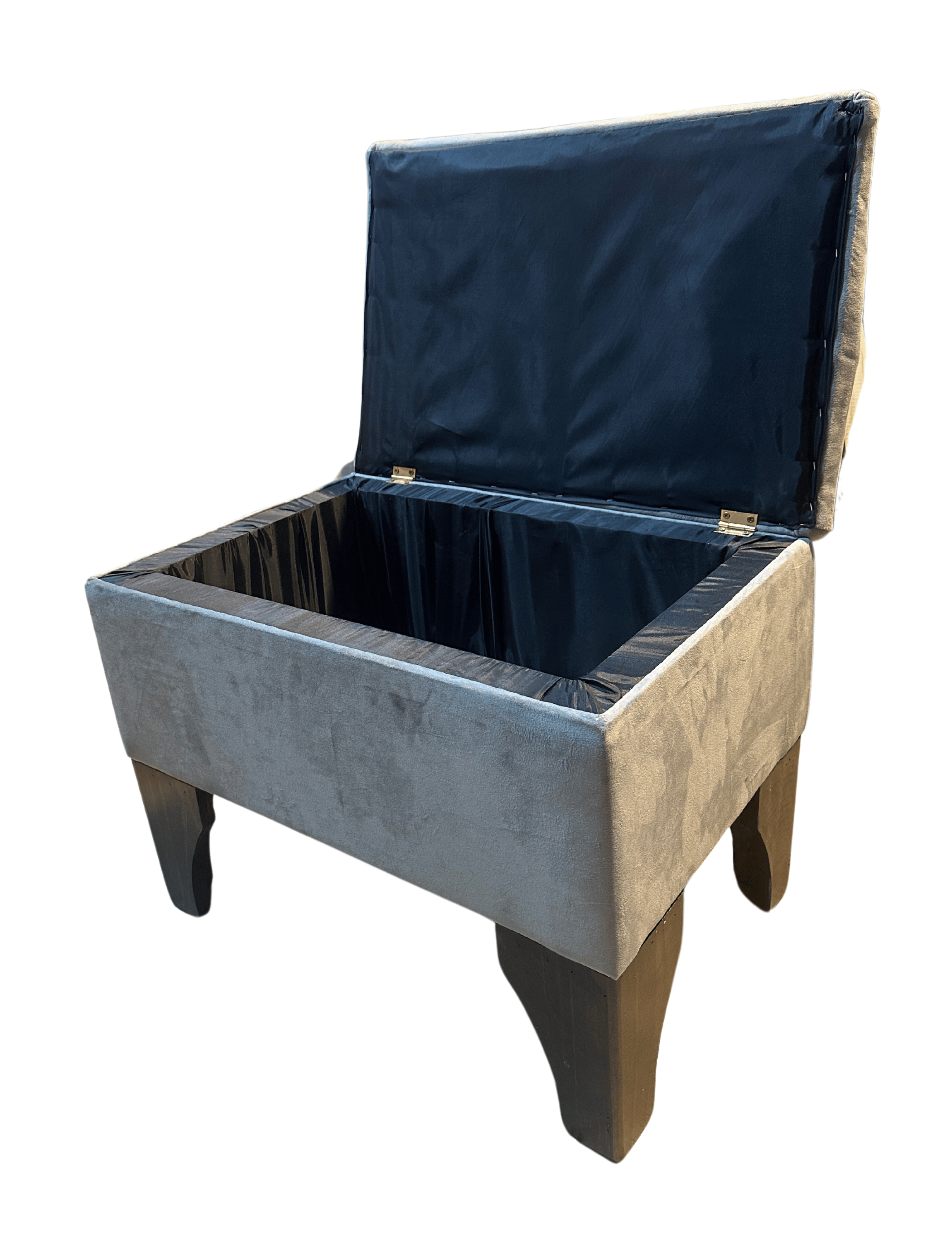 Banqueta Baúl Gris Felpa 60x40x45x20 Muebles Rimar-4